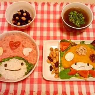 ヘルシー定食(ネギトロ丼＋かぼちゃマッシュサラダ)